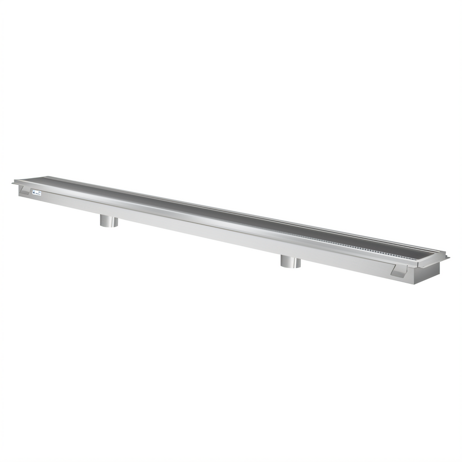 Product image #1 for KoolMore Commercial Floor Trough Drain with Subway-Style Grates, 304 Stainless Steel, 54 x 24 Inches