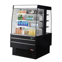 Turbo Air 38-5/8 Inch Wide Island Display Self-Serve Refrigerated Merchandiser, 14.4 Cu. Ft., Black, 220V
