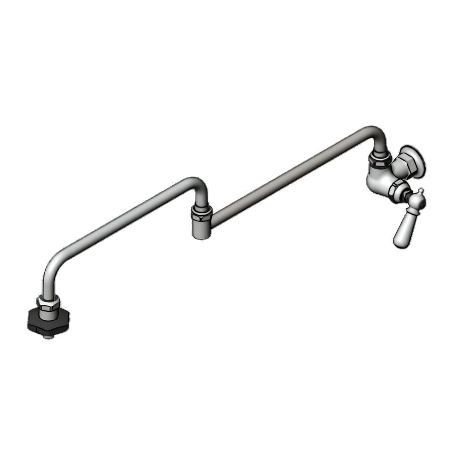 Product image #1 for T&S Brass Wall-Mount Single-Temperature Pot and Kettle Filler Faucet with 26-Inch Double-Jointed Swing Nozzle