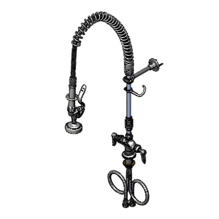 Product image #1 for T&S Brass EasyInstall Spring-Action Single-Hole Deck Mount Pre-Rinse Unit