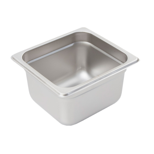 Product image #1 for Crestware Saf-T-Stak 1/6 Size 4-Inch Deep Solid Stainless Steel Steam Table Pan