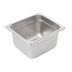 Thumbnail image #1 for Crestware Saf-T-Stak 1/6 Size 4-Inch Deep Solid Stainless Steel Steam Table Pan