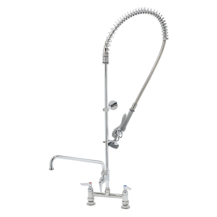 Product image #1 for EasyInstall Deck-Mount Pre-Rinse Unit with 8-Inch Add-On Faucet and Spring Gooseneck