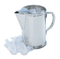 Vollrath 2 Quart Stainless Steel Water Pitcher with Ice Guard and Hollow Handle
