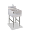 Thumbnail image #1 for Steel Works Stainless 12-Inch Freestanding Double-Step Blender Station with 9 x 9 x 4 Dump Sink