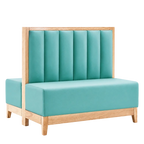 Thumbnail image #1 for ATSMFG ATS AT&S-AD-J42-6CH GR7 John Standard Booth, double, 48" long x 42" high, 6-channel back, channel deep seat with wood bottom frame and legs