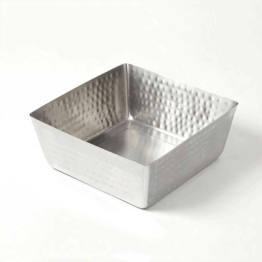 Product image #1 for American Metalcraft 146 oz Square Stainless Steel Hammered Mixing Bowl