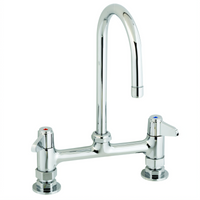 Equip Commercial 8-Inch Deck Mount Mixing Faucet with 5-9/16-Inch Swivel Gooseneck and Ceramic Cartridges