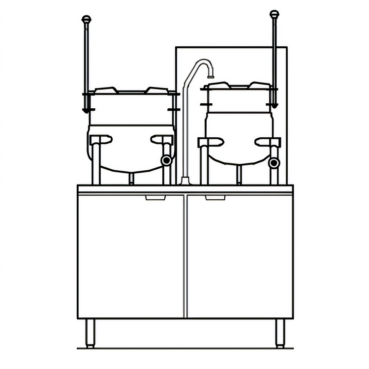 Product image #1 for Crown GMT-10-6 Gas Kettle/Cabinet Assembly with (1) 6 Gallon & (1) 10 Gallon Tilting Kettles