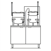 Crown GMT-10-6 Gas Kettle/Cabinet Assembly with (1) 6 Gallon & (1) 10 Gallon Tilting Kettles