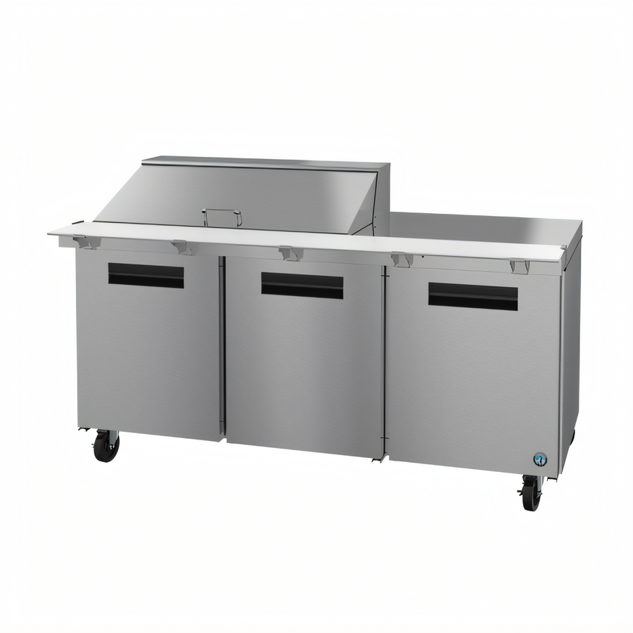 Product image #1 for Hoshizaki Steelheart SR72B-18M 72-Inch Three-Section Mega Top Reach-In Refrigerator Prep Table with 18-Pan Top Rail