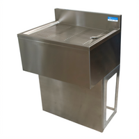 BK Resources Freestanding Underbar Drain Board with Pedestal Base, 12 x 18 Inches