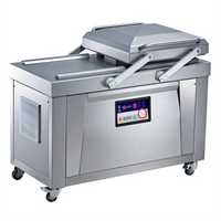 Omcan USA Double Chamber Floor Model Vacuum Packaging Machine with 23.6-Inch Seal Bars, 220V/60Hz/3-Phase