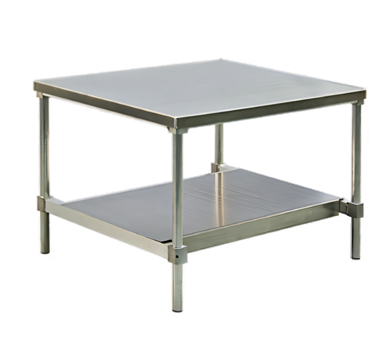 Product image #1 for New Age 36-Inch x 24-Inch Stationary Aluminum Equipment Stand with 12-Gauge Marine-Edge Top and Adjustable Undershelf