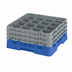 Thumbnail image #2 for Cambro Camrack Full Size 16-Compartment Glass Rack with 3 Soft Gray Extenders, Blue