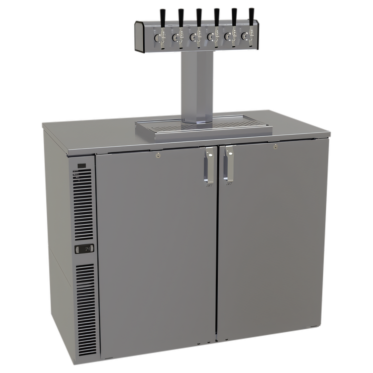 Product image #1 for Glastender C1SB44-DD One-Zone Side-Serviced Bar Profile Draft Dispensing Cooler, 44-Inch, Two-Section