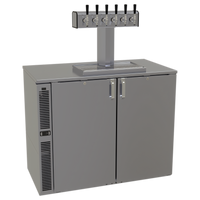 Glastender C1SB44-DD One-Zone Side-Serviced Bar Profile Draft Dispensing Cooler, 44-Inch, Two-Section
