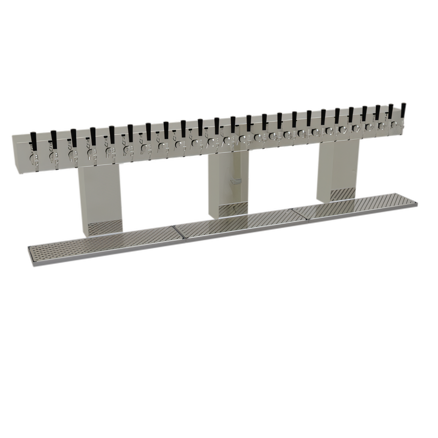 Product image #1 for Glastender 24-Faucet Triple-Column Mirror Finish Countertop Glycol-Cooled Bridge Draft Dispensing Tower