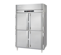 Victory UltraSpec Pass-Thru Heated Holding Cabinet, Two-Section, Half-Height Solid Hinged Doors
