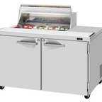Thumbnail image #1 for Turbo Air PRO PST-48-08S-N-CL 48-1/4-Inch 2-Door Sandwich/Salad Prep Table with Clear Lid, 15 Cu. Ft., 8-Pan Capacity