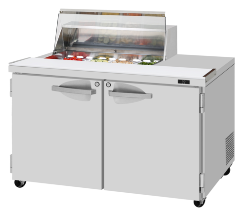 Product image #1 for Turbo Air PRO Series 48-1/4-Inch 2-Door Sandwich/Salad Prep Table with Clear Lid and Work Station