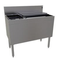 Glastender Extra Deep 36-Inch Underbar Ice Bin/Cocktail Unit with Bottle Well Storage and 10-Circuit Cold Plate