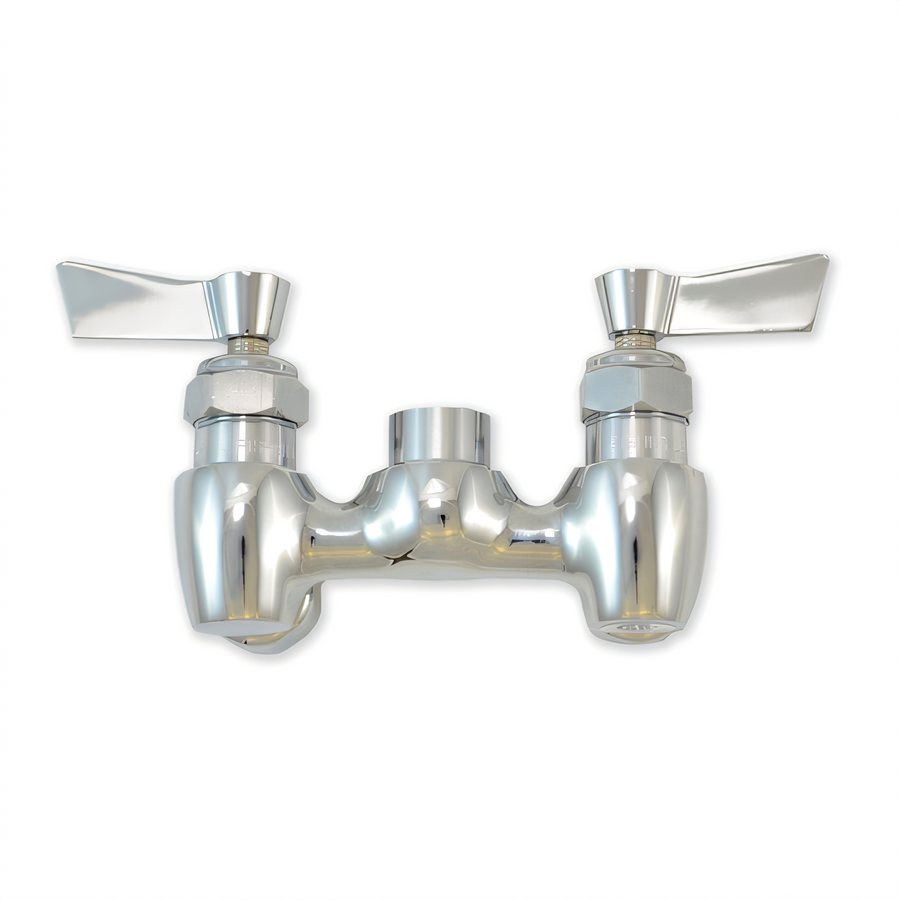 Product image #1 for Fisher Backsplash-Mount Control Valve without Spout, 4-Inch Centers, Swivel Outlet and Stems, Stainless Steel