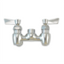 Thumbnail image #1 for Fisher Backsplash-Mount Control Valve without Spout, 4-Inch Centers, Swivel Outlet and Stems, Stainless Steel