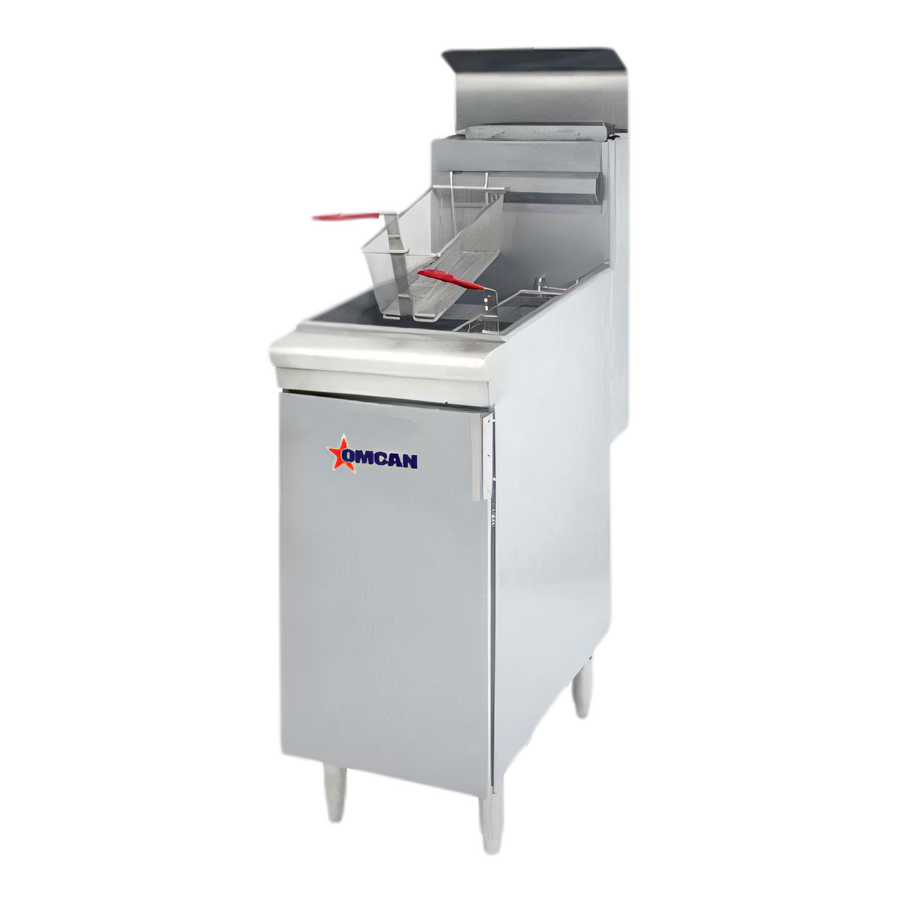 Product image #1 for Omcan Liquid Propane Gas Floor Fryer, 15-1/2 in. Wide, 35-40 lb Oil Capacity, 90,000 BTU