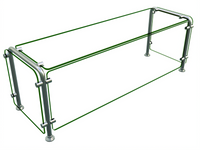 Hatco Flav-R-Shield ED20 Full-Service Single-Sided Tempered Glass Food Shield, 48 x 15 x 18 Inches