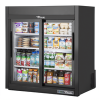 True 36-Inch Countertop Refrigerated Merchandiser with 2 Sliding Glass Doors and 3 Shelves