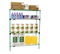 Quad-Adjust 4-Tier Stationary Wire Shelving Starter Unit, 48