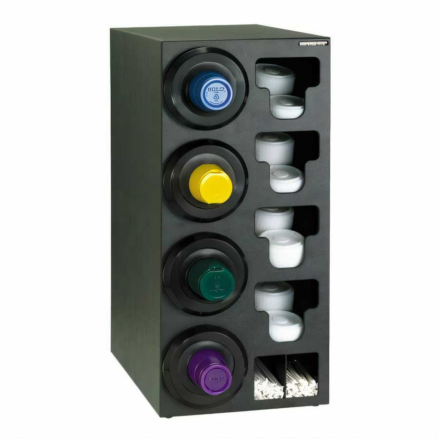 Product image #1 for Dispense-Rite SLR-C-4LBT Countertop Combination Cup, Lid, and Straw Dispensing Cabinet for 8 oz. to 44 oz. Cups