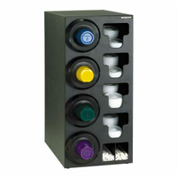 Dispense-Rite SLR-C-4LBT Countertop Combination Cup, Lid, and Straw Dispensing Cabinet for 8 oz. to 44 oz. Cups