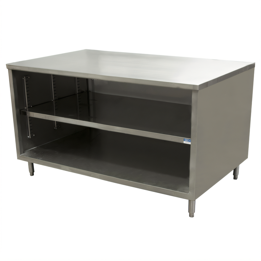Product image #1 for BK Resources 60-Inch x 30-Inch Open Front Stainless Steel Chef Table Cabinet Base