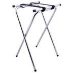 Thumbnail image #1 for Alegacy Foodservice Products 1586E Folding Tray Stand, 19 x 16 x 32 in, Steel, Chrome Finish, Black Webbing Case of 6