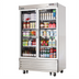 Thumbnail image #1 for Everest Refrigeration EBGNR2 Two-Section Bottom Mount Upright Reach-In Glass Door Refrigerator, 33 Cu. Ft., Stainless Steel