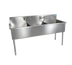 Thumbnail image #1 for BK Resources Budget 3-Compartment Stainless Steel Sink with 24 x 24 x 12 Inch Bowls, 8 Inch Backsplash, and Legs