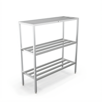 John Boos CLR16 16-Gauge Stainless Steel 3-Shelf Cooler Rack, 71 Inch x 18 Inch x 60 Inch