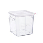 Thumbnail image #1 for CFS Brands Araven 31854 8.4 Qt Square Clear Polycarbonate Food Storage Container with Airtight Lid and Embedded Label Case of 6