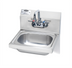 Thumbnail image #1 for 15-3/4-Inch Wall-Mount Stainless Steel Hand Sink with Low-Lead Gooseneck Faucet and Backsplash
