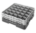 Thumbnail image #2 for Cambro Camrack® Full Size Low-Profile 25-Compartment Glass Rack with 2 Soft Gray Extenders, Red