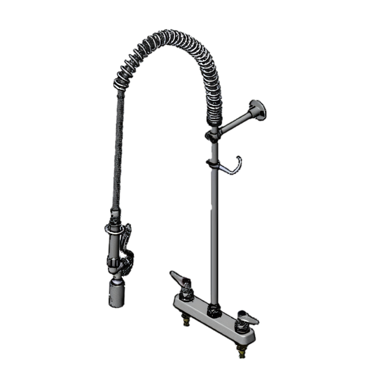 Product image #1 for T&S Brass EasyInstall Workboard Deck-Mount Pre-Rinse Unit with Spring Gooseneck and 1.07 GPM Spray Valve