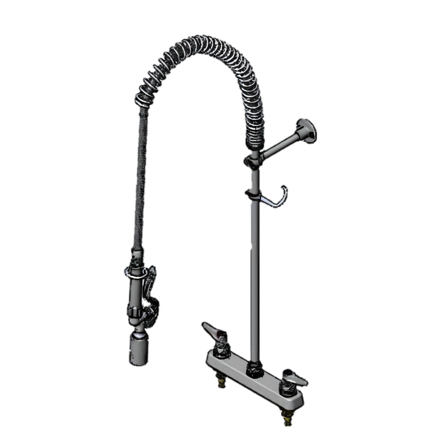 Product image #1 for T&S Brass EasyInstall Workboard Deck-Mount Pre-Rinse Unit with Spring Gooseneck and 1.07 GPM Spray Valve