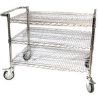 Thumbnail image #1 for Somerset 0021-000 Heavy-Duty Stainless Steel Utility Table, 24 x 36 x 31 in, Open Base, 3 Mesh Shelves, for CDR-600F