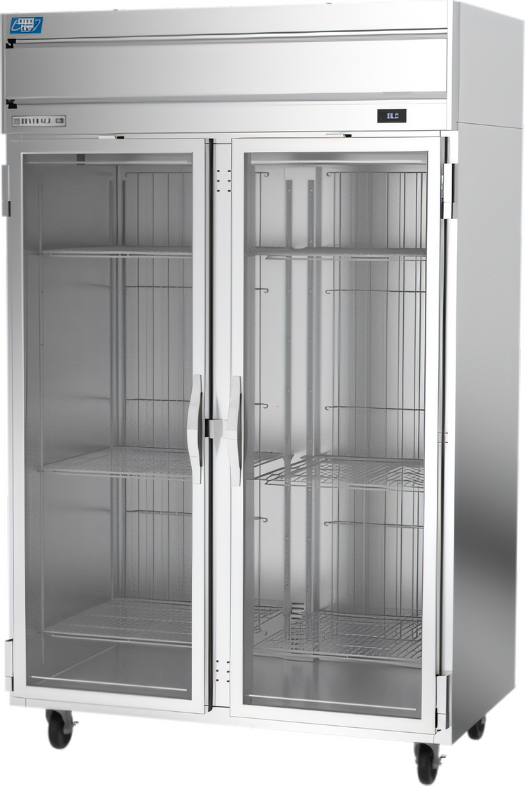 Product image #1 for Beverage-Air Cross Temp® Top-Mounted 2-Section Reach-In Convertible Refrigerator/Freezer with Hinged Glass Doors, 45.2 Cu. Ft.