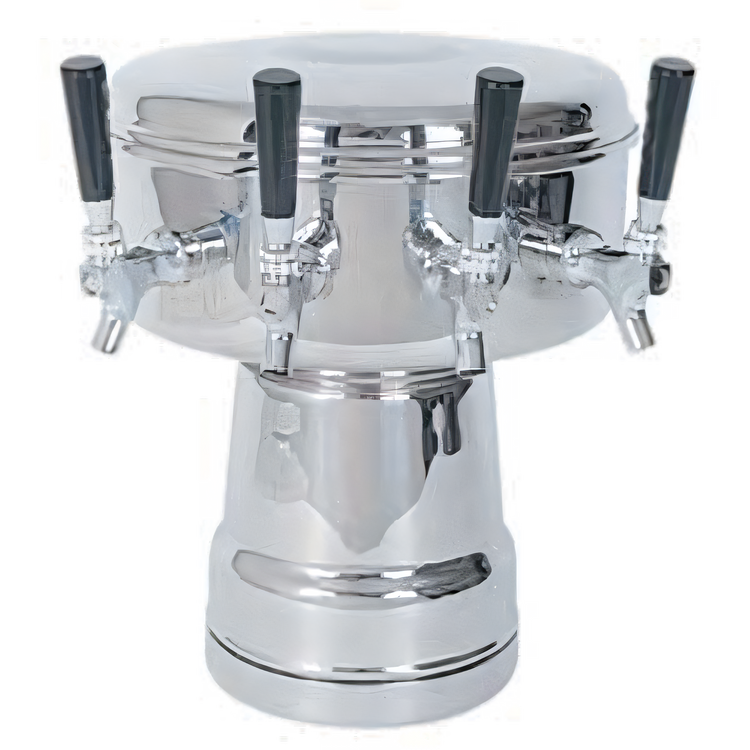 Product image #1 for Micro Matic Mushroom 4-Faucet Countertop Glycol-Cooled Stainless Steel Draft Beer Tower