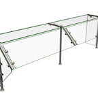 Thumbnail image #1 for Hatco Flav-R-Shield™ ES40-72 Self-Service 2-Bay Single-Sided Sneeze Guard, 72-Inch, Tempered Glass, Brushed 304 Stainless Steel Posts