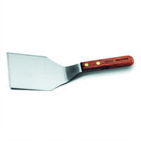 Traditional Stainless Steel Balanced Hamburger Turner with Rosewood Handle, 5 x 4 Inch