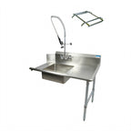Thumbnail image #1 for BK Resources BKSDT-72-R-SS-P2-G 72-Inch Straight Soiled Dish Table, Right-to-Left, 18-Gauge 304 Stainless Steel, with Pre-Rinse Sink